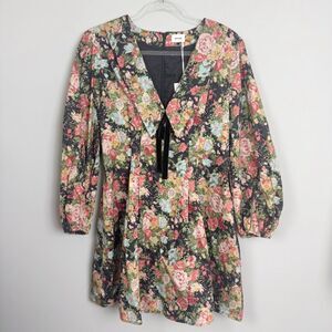 AUREUM | NEW Talia Floral Long Sleeve Collared Dress Women’s Size Medium